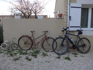 three generations of bikes